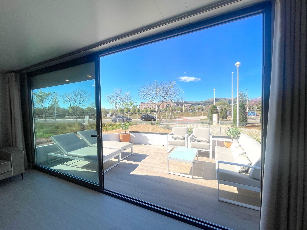 Caseta de ventas/piso piloto: Terraza